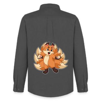 Funny fox - Men's Oxford Shirt by Stanley/Stella - anthracite - Back - AI Model Male 185 dark (185cm)