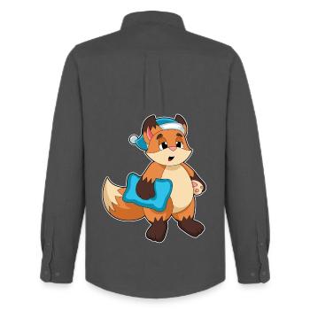 Fuchs Schlafen Nachtmütze - Männer Oxford Hemd von Stanley/Stella - Anthrazit - Hinten - AI Model Male 185 dark (185cm)