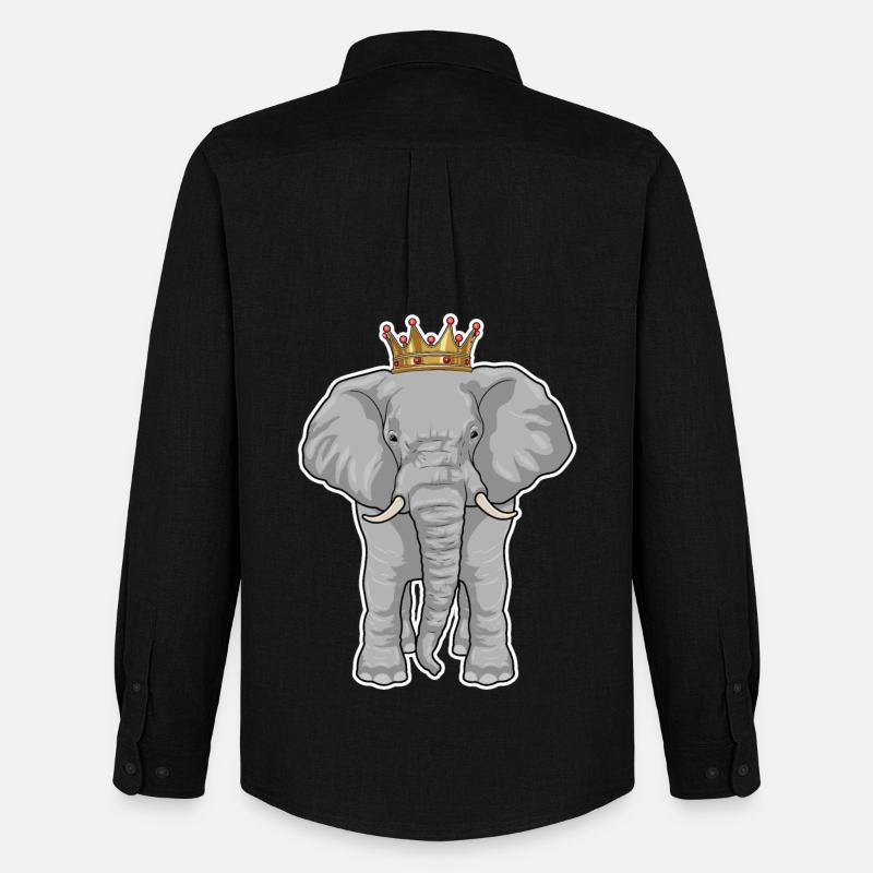 Elefant König Krone - Männer Oxford Hemd von Stanley/Stella - Schwarz