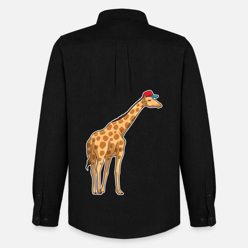 Giraffe Cap - Männer Oxford Hemd von Stanley/Stella - Schwarz