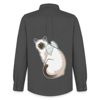 Ailes d’ange de chat - Chemise Oxford homme Stanley/Stella - charbon - Dos - AI Model Male 185 dark (185cm)