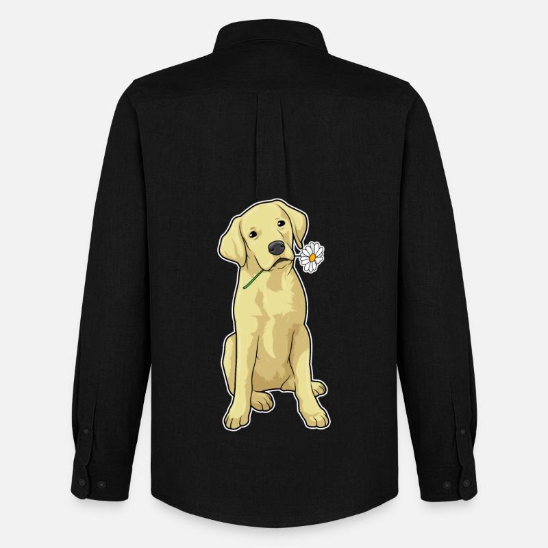 Labrador Gänseblümchen - Männer Oxford Hemd von Stanley/Stella - Schwarz
