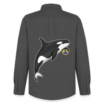 Killer whale handball player handball - Men's Oxford Shirt by Stanley/Stella - anthracite - Back - AI Model Male 185 dark (185cm)