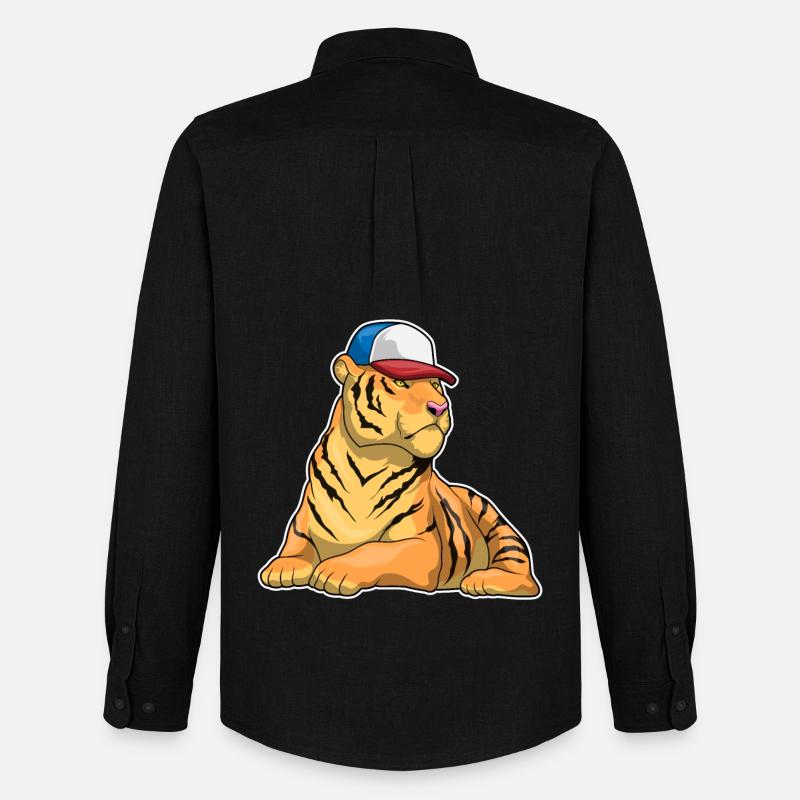 Tiger Cap - Männer Oxford Hemd von Stanley/Stella - Schwarz