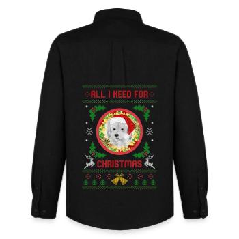 All I Need For Christmas is My Dog Ugly Christmas - Men's Oxford Shirt by Stanley/Stella - black - Back - AI Model Male 185 dark (185cm)