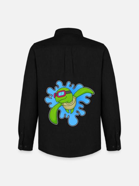 Turtle Swimming Goggles - Men's Oxford Shirt by Stanley/Stella - black