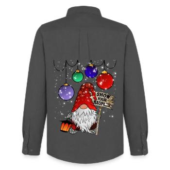 Lustiger Weihnachts Zwerg Gnom Wichtel - Männer Oxford Hemd von Stanley/Stella - Anthrazit - Hinten - AI Model Male 185 dark (185cm)