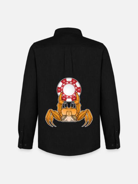 Crab Poker Poker Chips - Men's Oxford Shirt by Stanley/Stella - black