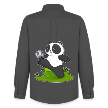 Panda Football Player Football - Chemise Oxford homme Stanley/Stella - charbon - Dos - AI Model Male 185 dark (185cm)