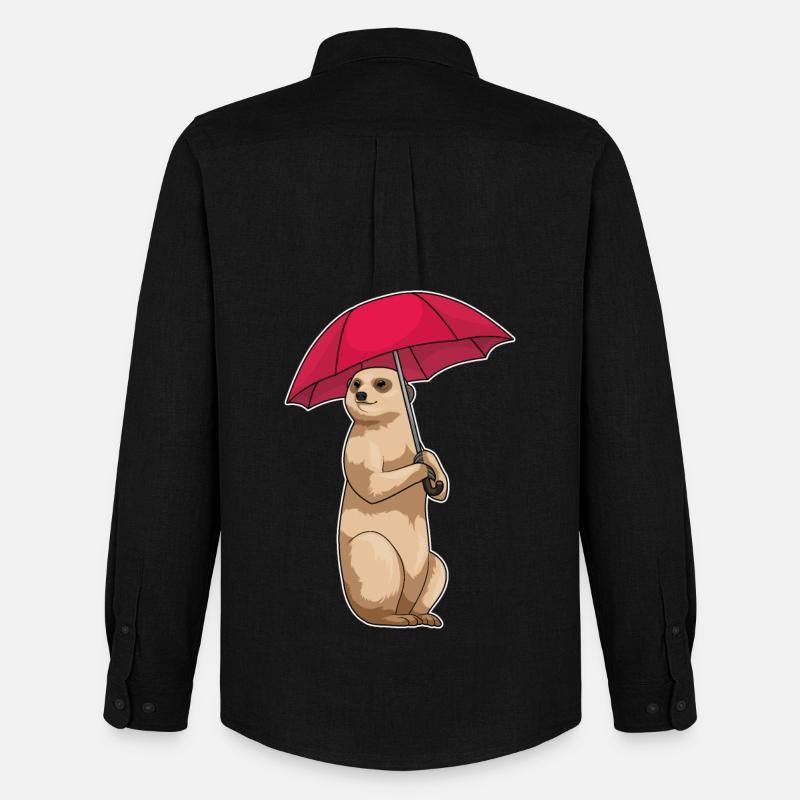 Erdmännchen Regen Regenschirm - Männer Oxford Hemd von Stanley/Stella - Schwarz
