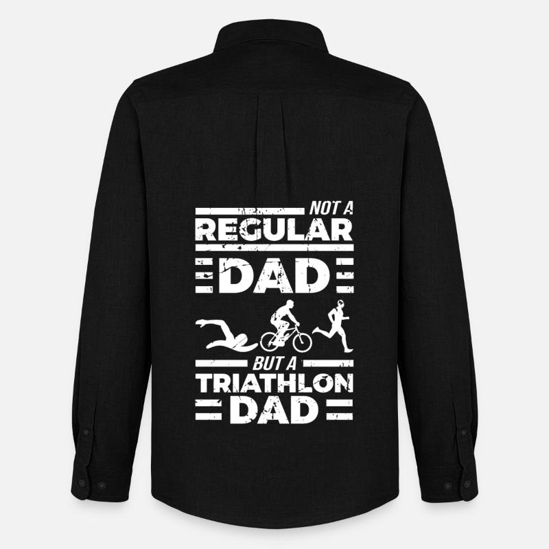 Lustiger Triathlon Vater - Männer Oxford Hemd von Stanley/Stella - Schwarz