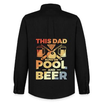 Funny Billiard Daddy - Men's Oxford Shirt by Stanley/Stella - black - Back - AI Model Male 185 dark (185cm)