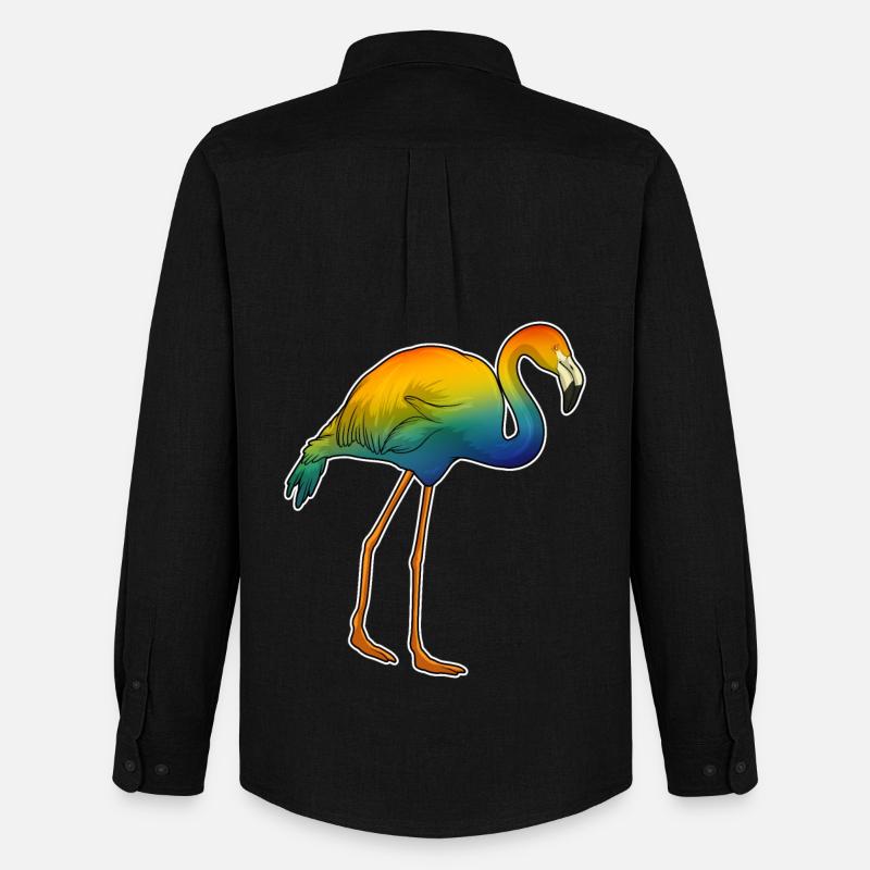Flamingo Regenbogen - Männer Oxford Hemd von Stanley/Stella - Schwarz