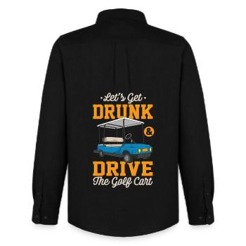 Let's get drunk and drive golf carts - Men's Oxford Shirt by Stanley/Stella - black - Back - AI Model Male 185 dark (185cm)