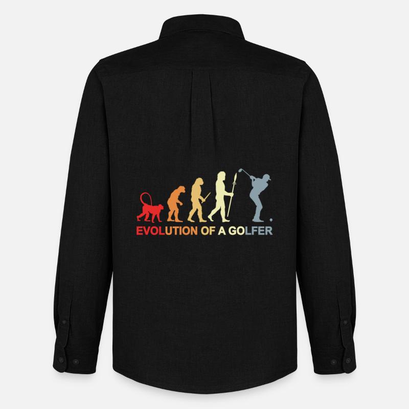 Golfer Evolution - Männer Oxford Hemd von Stanley/Stella - Schwarz