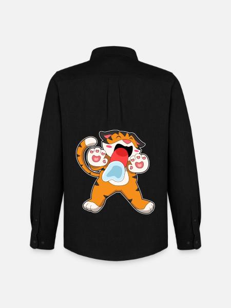 Funny Tiger - Men's Oxford Shirt by Stanley/Stella - black