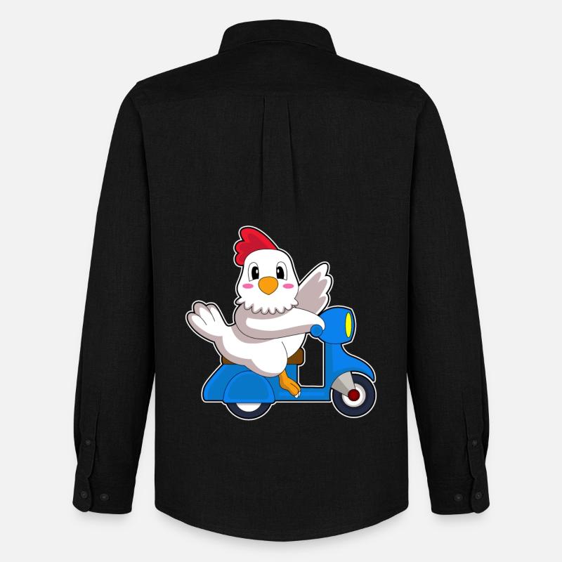 Huhn Motorroller - Männer Oxford Hemd von Stanley/Stella - Schwarz