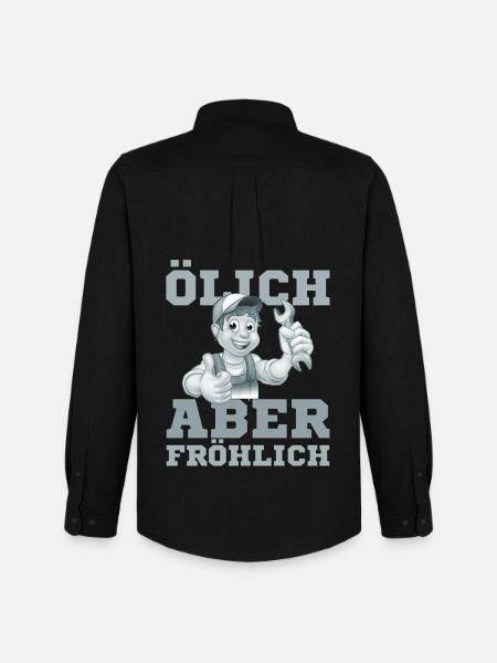 Fröhlicher Handwerker Daumenhoch - Männer Oxford Hemd von Stanley/Stella - Schwarz