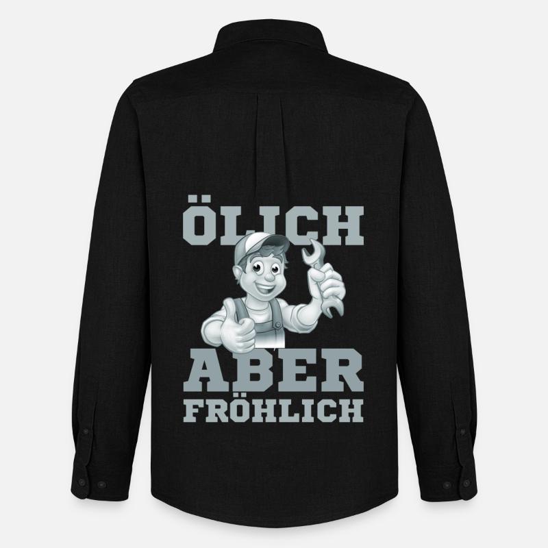 Fröhlicher Handwerker Daumenhoch - Männer Oxford Hemd von Stanley/Stella - Schwarz