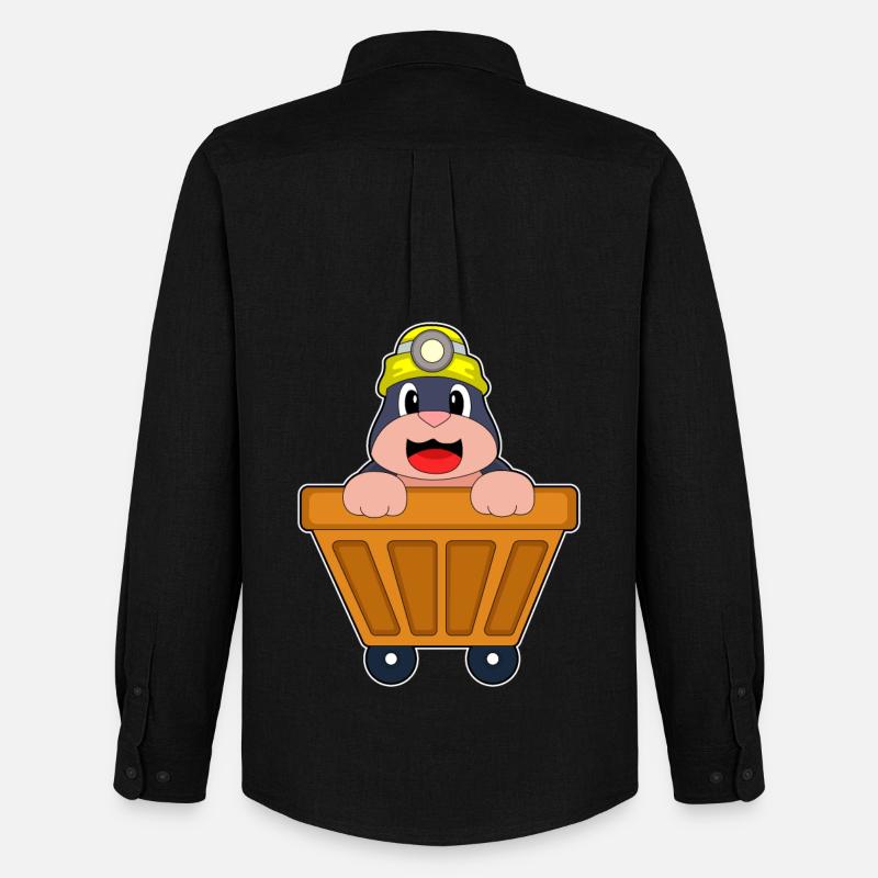 Maulwurf Bergbau Container - Männer Oxford Hemd von Stanley/Stella - Schwarz