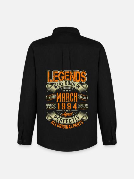 1994 March Birthday Legend - Men's Oxford Shirt by Stanley/Stella - black