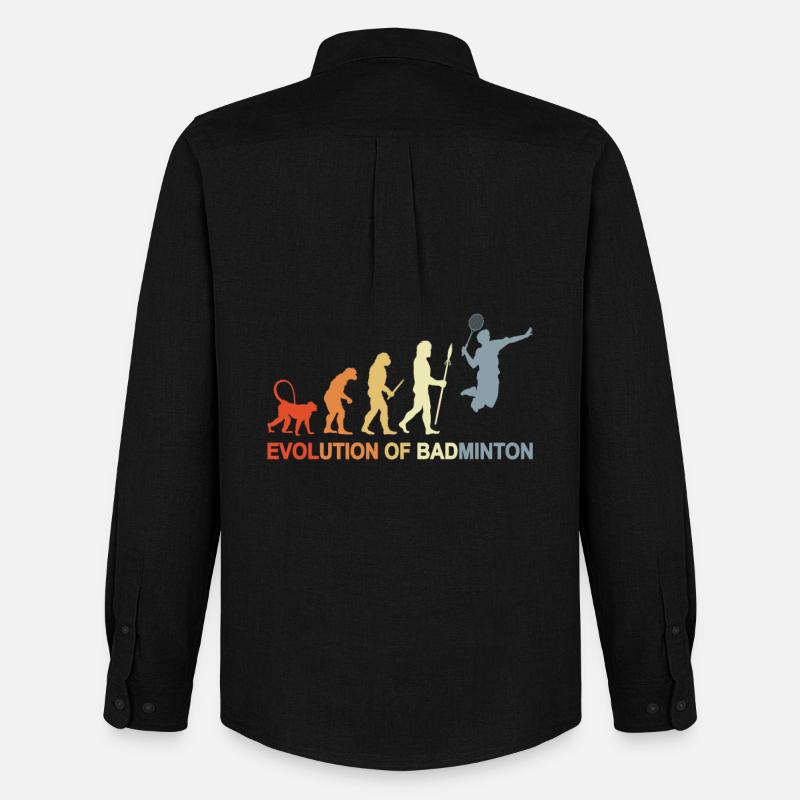 Badminton Evolution - Männer Oxford Hemd von Stanley/Stella - Schwarz