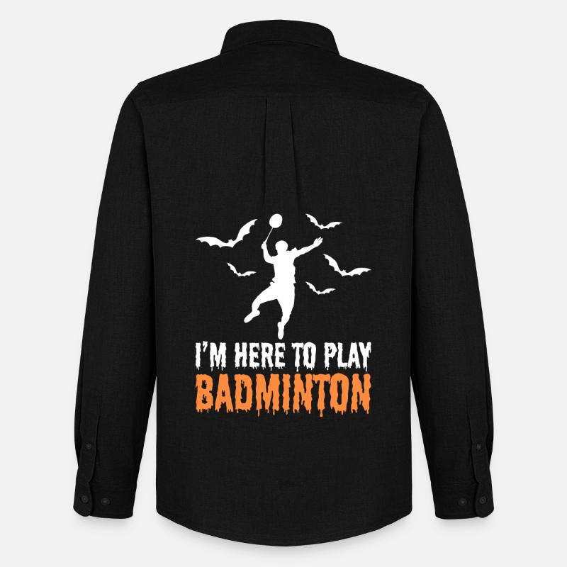 Halloween Badminton - Männer Oxford Hemd von Stanley/Stella - Schwarz