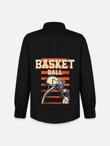 Basketball Basketballer - Männer Oxford Hemd von Stanley/Stella - Schwarz
