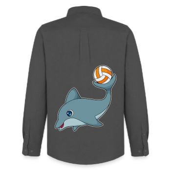 Joueur de volleyball Delfin Volleyball - Chemise Oxford homme Stanley/Stella - charbon - Dos - AI Model Male 185 dark (185cm)