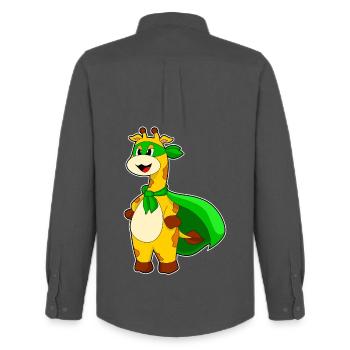 Giraffe Superhero Cloak - Men's Oxford Shirt by Stanley/Stella - anthracite - Back - AI Model Male 185 dark (185cm)