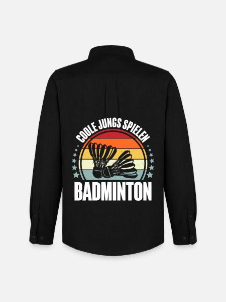 Badminton - Männer Oxford Hemd von Stanley/Stella - Schwarz