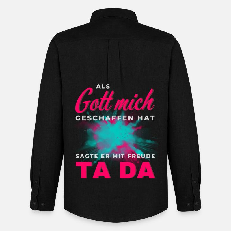 Gott hat mich geschaffen Ta Da - Männer Oxford Hemd von Stanley/Stella - Schwarz