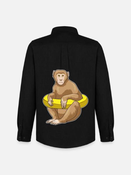 Monkey Swimming Swim Ring Summer - Men's Oxford Shirt by Stanley/Stella - black