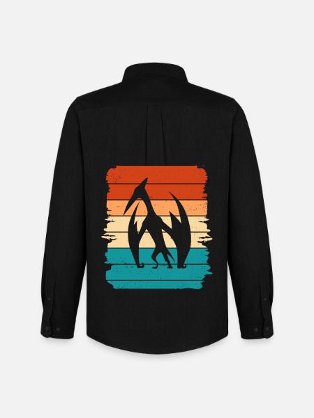 Pteranodon Dino Dinosaur - Men's Oxford Shirt by Stanley/Stella - black