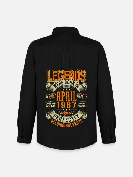 1967 April Birthday Legend - Men's Oxford Shirt by Stanley/Stella - black