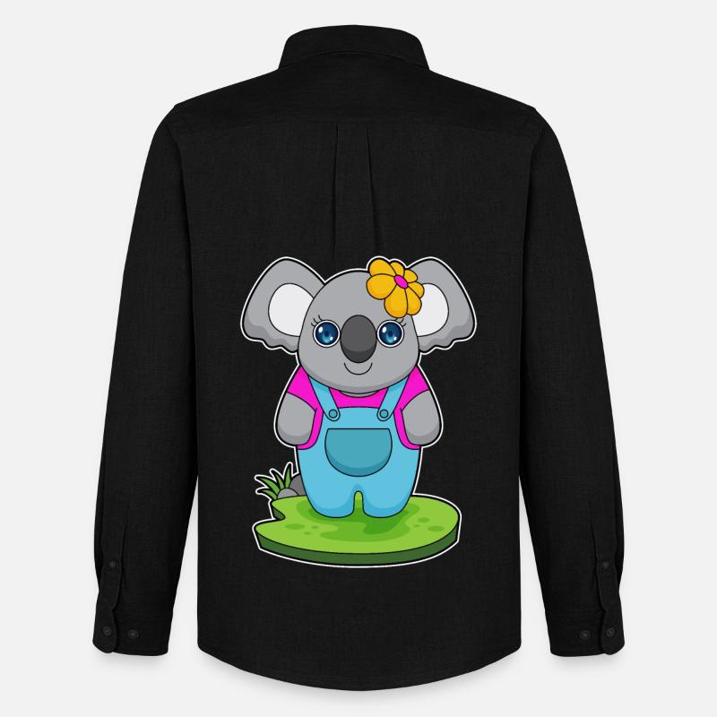 Koala Blume - Männer Oxford Hemd von Stanley/Stella - Schwarz