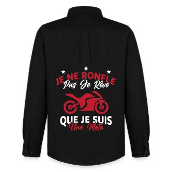 Je Ne Ronfle Pas Je Rêve Que Je Suis Une Moto - Chemise Oxford homme Stanley/Stella - noir - Dos - AI Model Male 185 dark (185cm)
