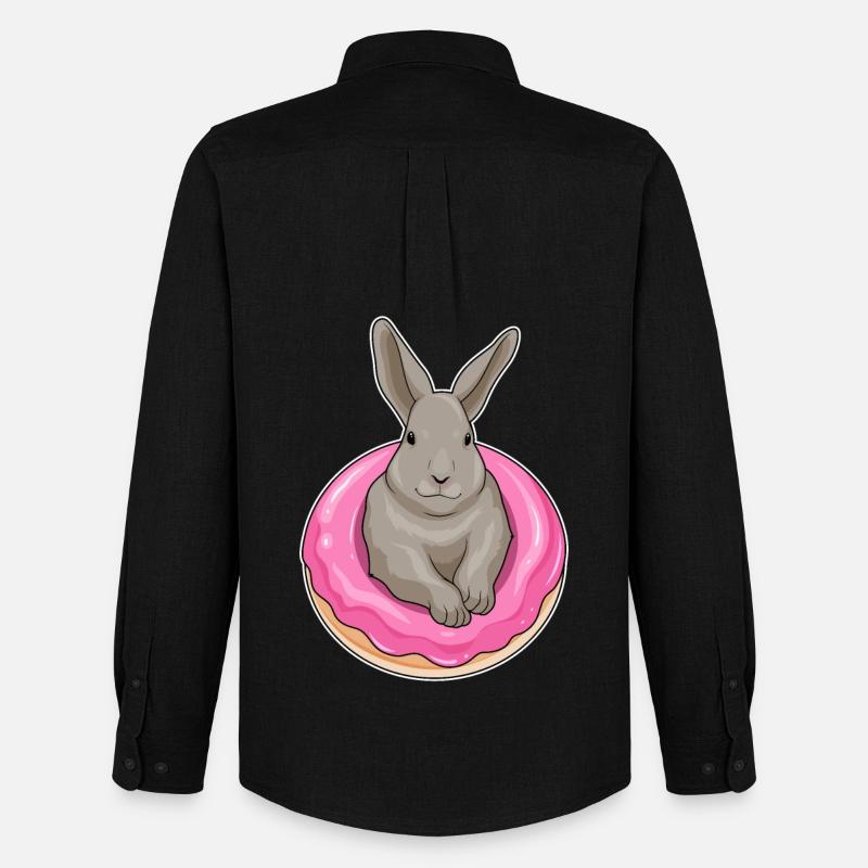 Hase Donut - Männer Oxford Hemd von Stanley/Stella - Schwarz