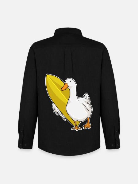 Duck Surfing Surfboard Summer - Men's Oxford Shirt by Stanley/Stella - black