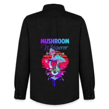 Mushroom Whisperer Zauber Pilze - Männer Oxford Hemd von Stanley/Stella - Schwarz - Hinten - AI Model Male 185 dark (185cm)