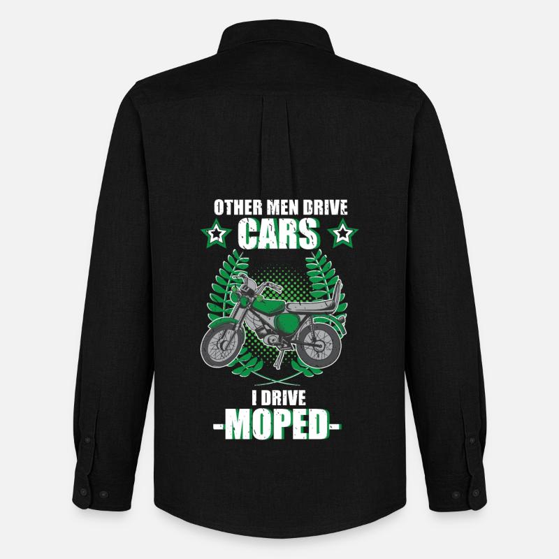 Moped Mopedfahrer Mofa Retro Zweitakt Spruch - Männer Oxford Hemd von Stanley/Stella - Schwarz