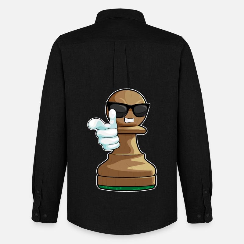 Schachfigur Bauer Schach - Männer Oxford Hemd von Stanley/Stella - Schwarz