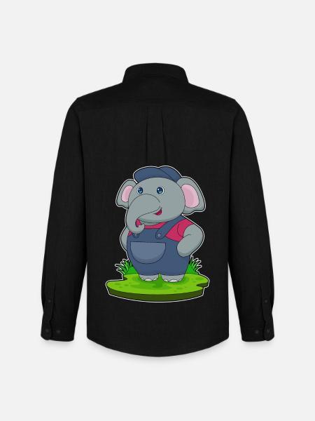 Atelier ouvrier de mécanicien d’éléphants - Chemise Oxford homme Stanley/Stella - noir
