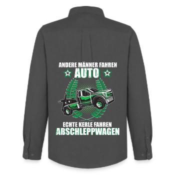 Abschleppwagen Abschlepper Abschleppdienst Fahrer - Männer Oxford Hemd von Stanley/Stella - Anthrazit - Hinten - AI Model Male 185 dark (185cm)