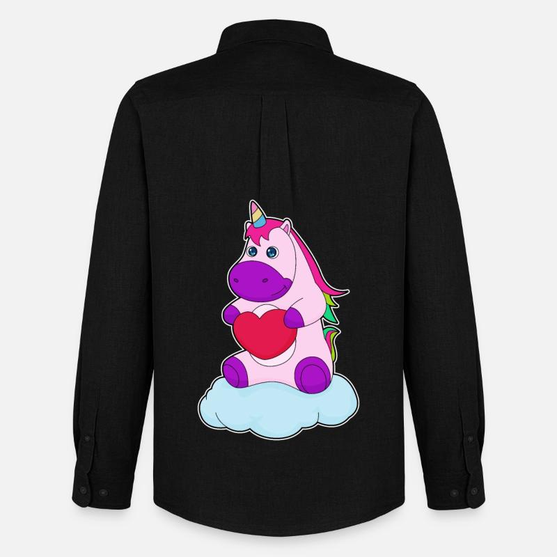 Einhorn Herz - Männer Oxford Hemd von Stanley/Stella - Schwarz