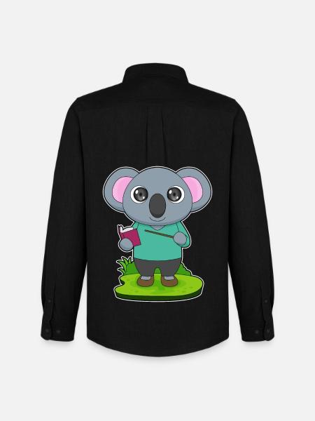 Koala Teacher Pointing Stick School - Men's Oxford Shirt by Stanley/Stella - black