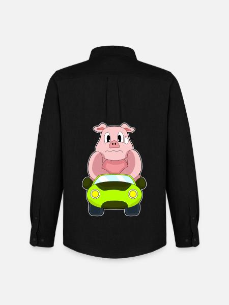 Pig Car - Men's Oxford Shirt by Stanley/Stella - black