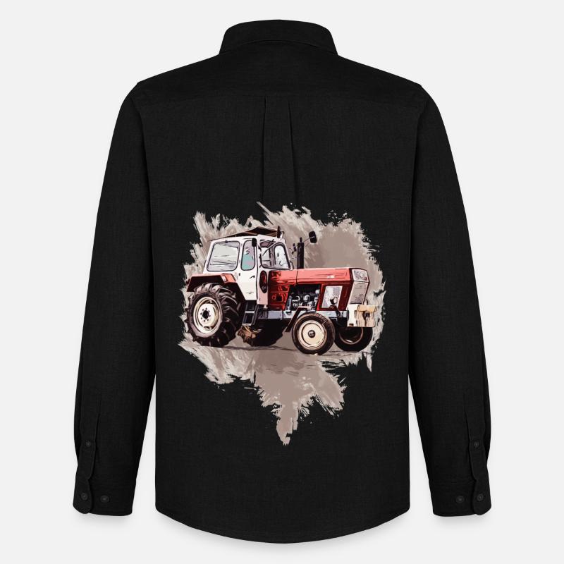 Fortschritt Traktor ZT 304 - Männer Oxford Hemd von Stanley/Stella - Schwarz