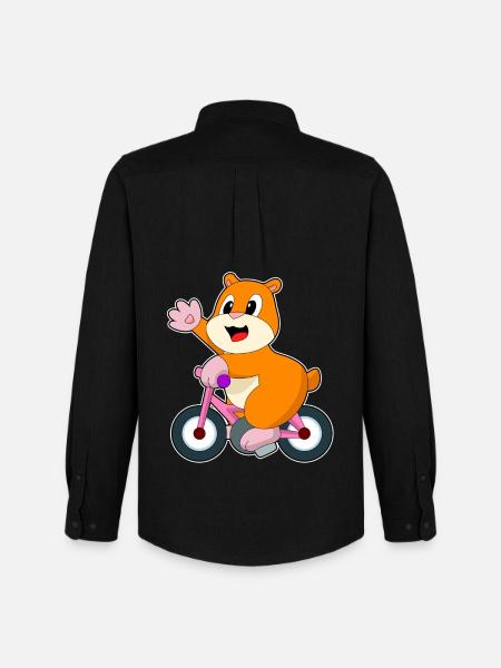Hamster Bike - Men's Oxford Shirt by Stanley/Stella - black