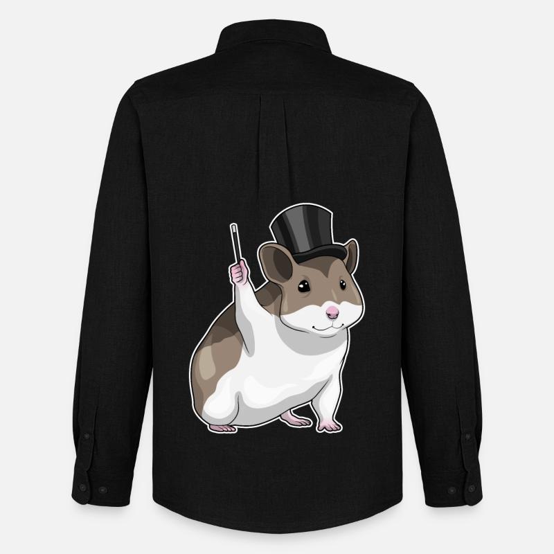 Hamster Zauberer Zauberstab - Männer Oxford Hemd von Stanley/Stella - Schwarz